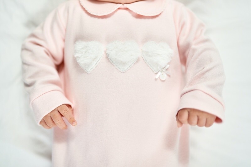Célestine rose 3 coeurs fourrure