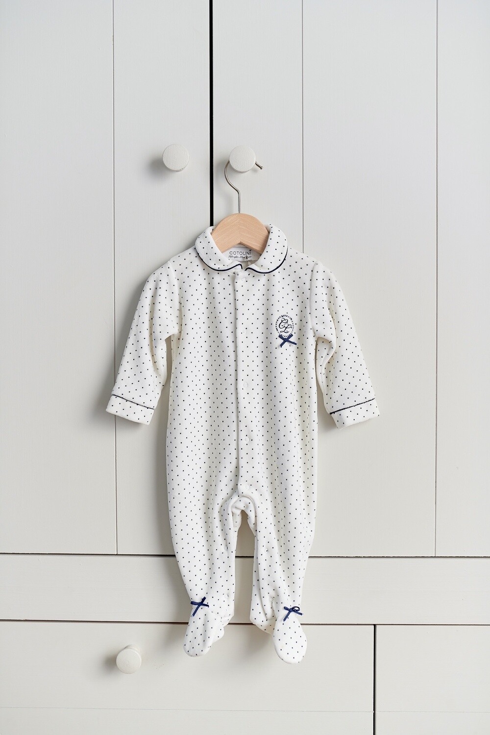 Marine velours pois
