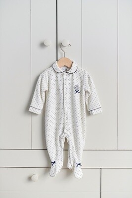 Marine velours pois