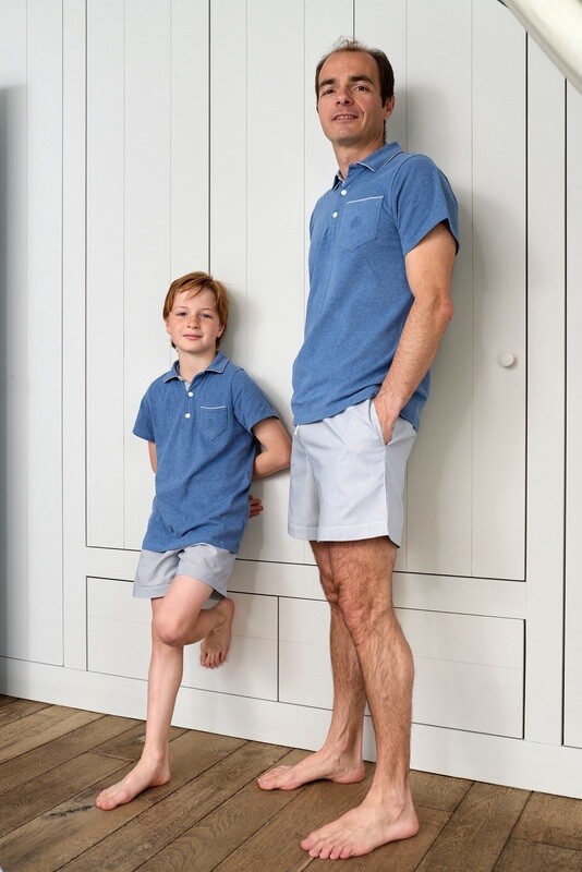 Maxime short marine streepje polo jeans