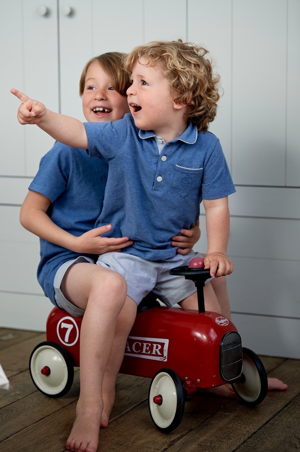 Maxime short stripes navy poloshirt jeans