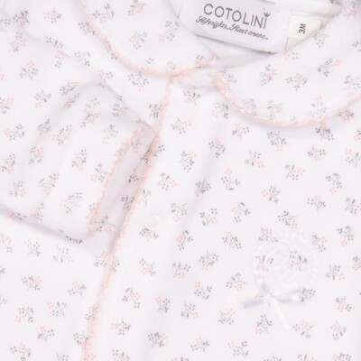 Floralie velours blanc fleuri