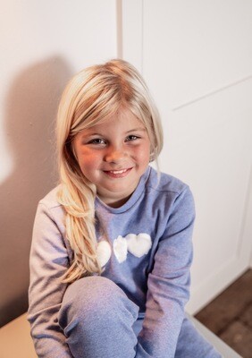Sweatshirt ciel 3 coeurs 