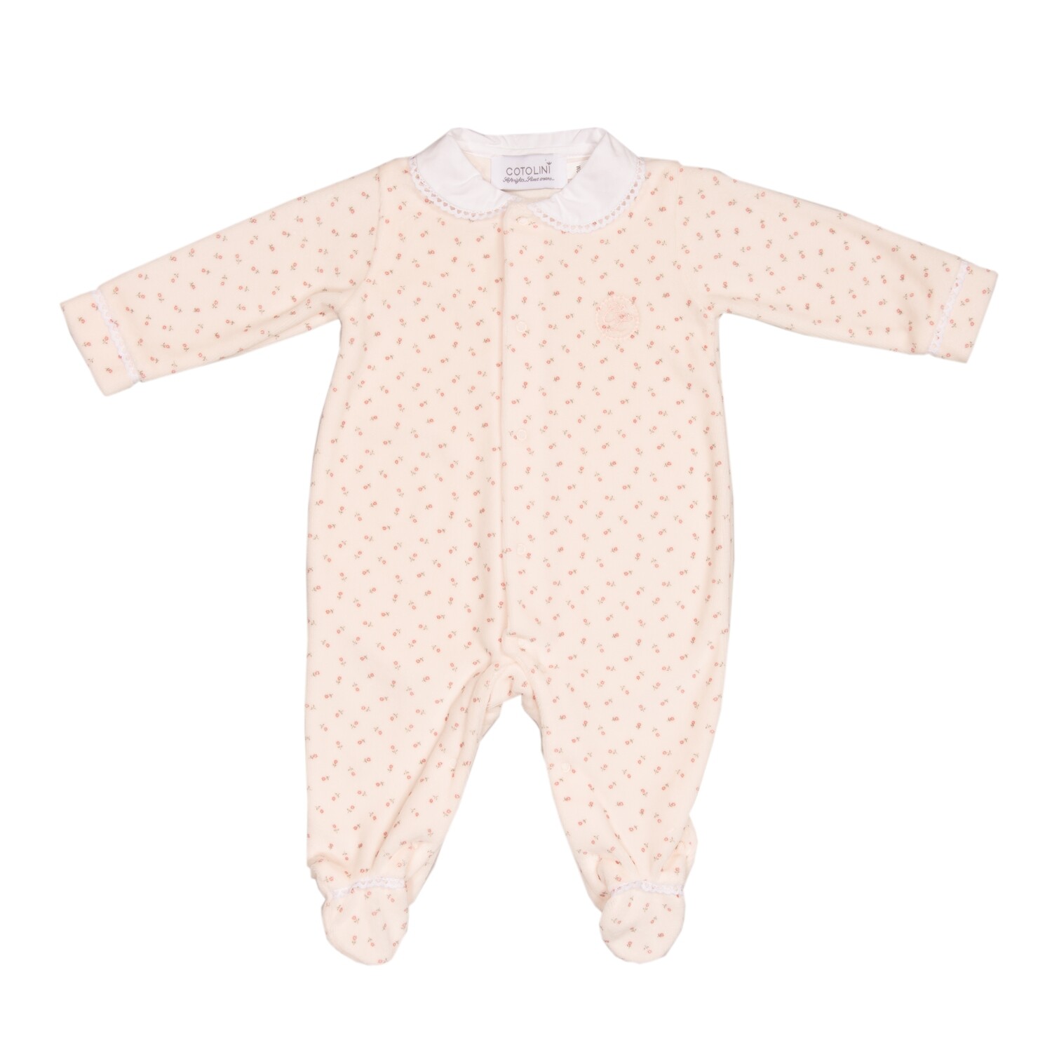 Florine velours rose fleuri