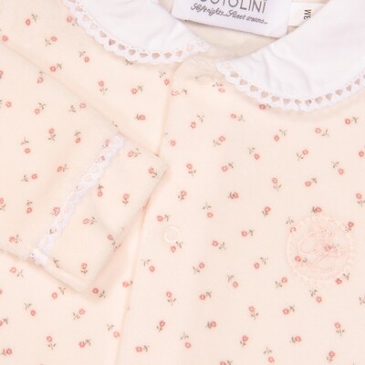 Florine velours rose fleuri