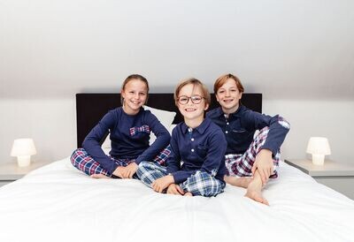 Manou noeud tartan marine NEW