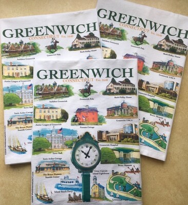 LIZ Town of Greenwich Tea Towel