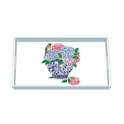 PPD Dynasty Bouquet Wood Lacquered Vanity Tray