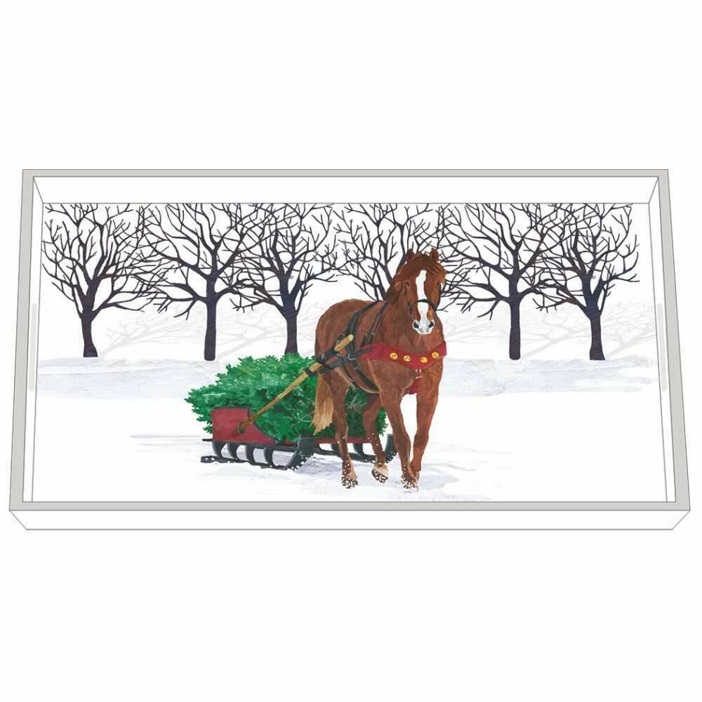 PPD Winter Horse Sleigh Vanity Tray