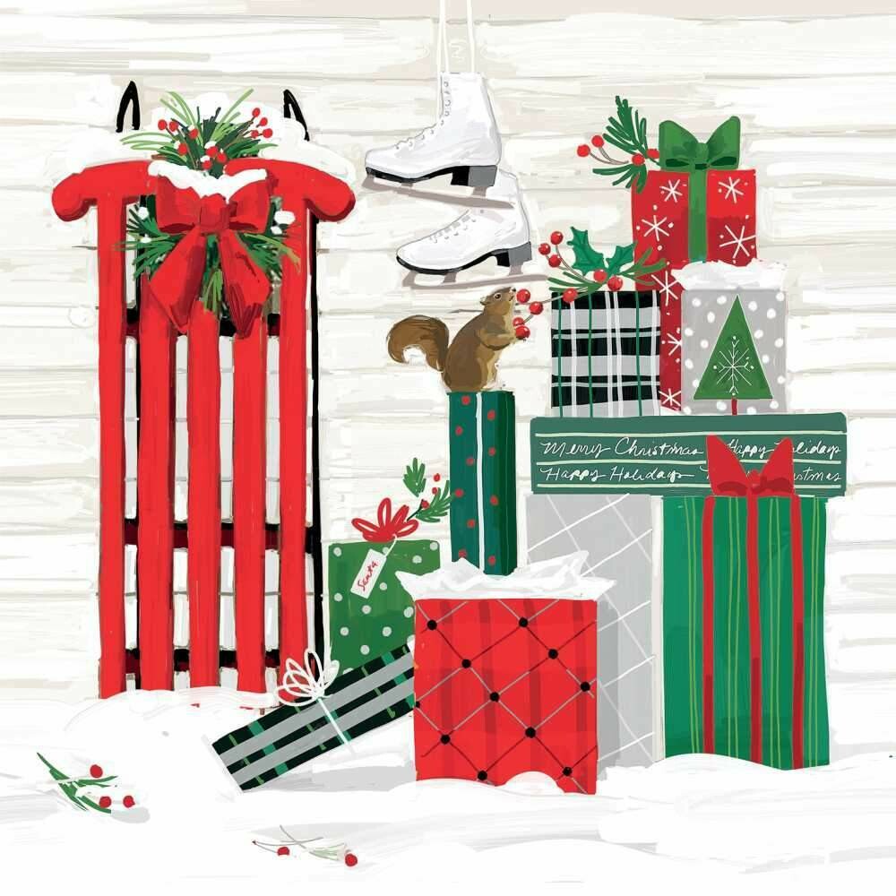 PPD Sled &amp; Presents Cocktail Napkins