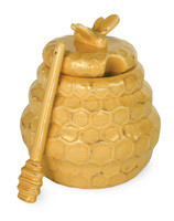 BI Honeycomb Honey Pot & Dipper