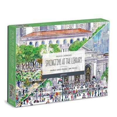 CB Springtime at the Library 500 Piece Double-Sided Puzzle