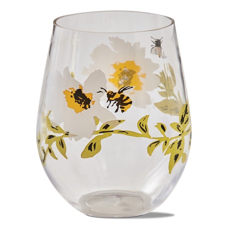TA Bee Floral Stemless Wine