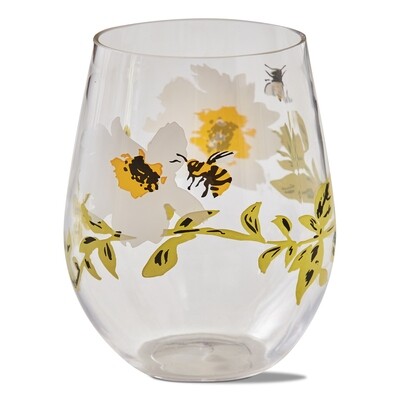TA Bee Floral Stemless Wine