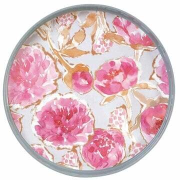 RF Peonies 15" Round Tray