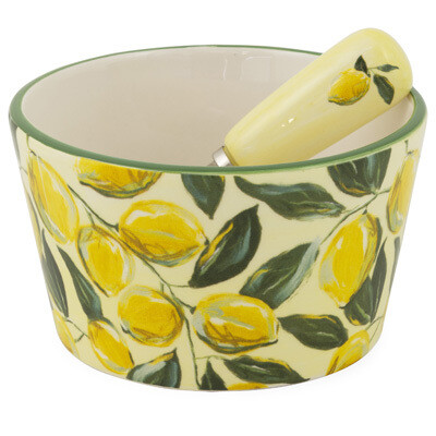BI Painterly Lemons Bowl &amp; Spreader