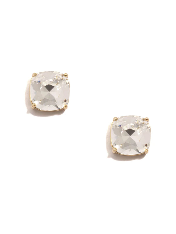 ZE Clear Square Crystal Stud Earring