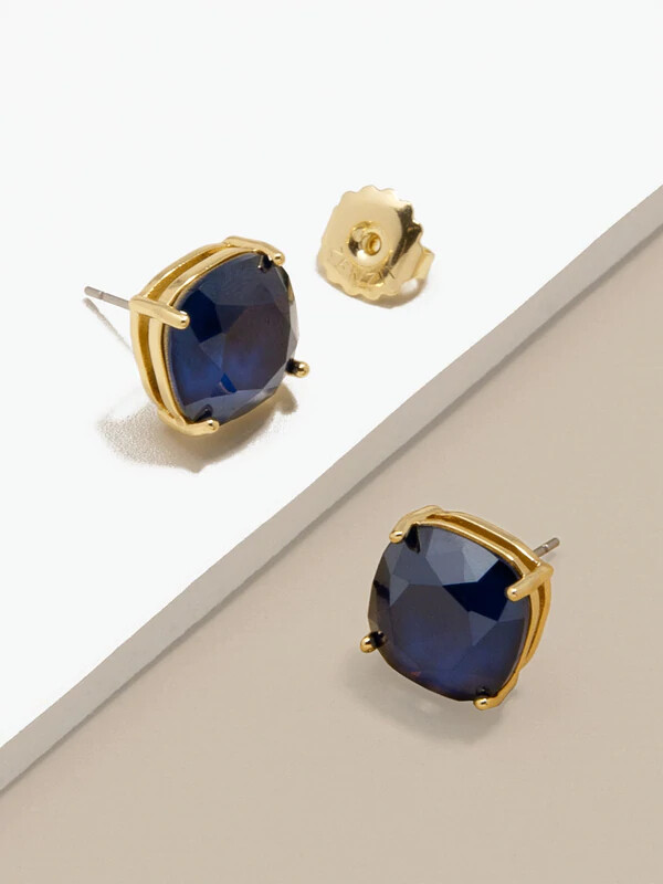 ZE Navy Square Crystal Stud Earring