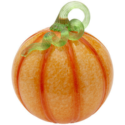 BI Large Orange Glass Pumpkin