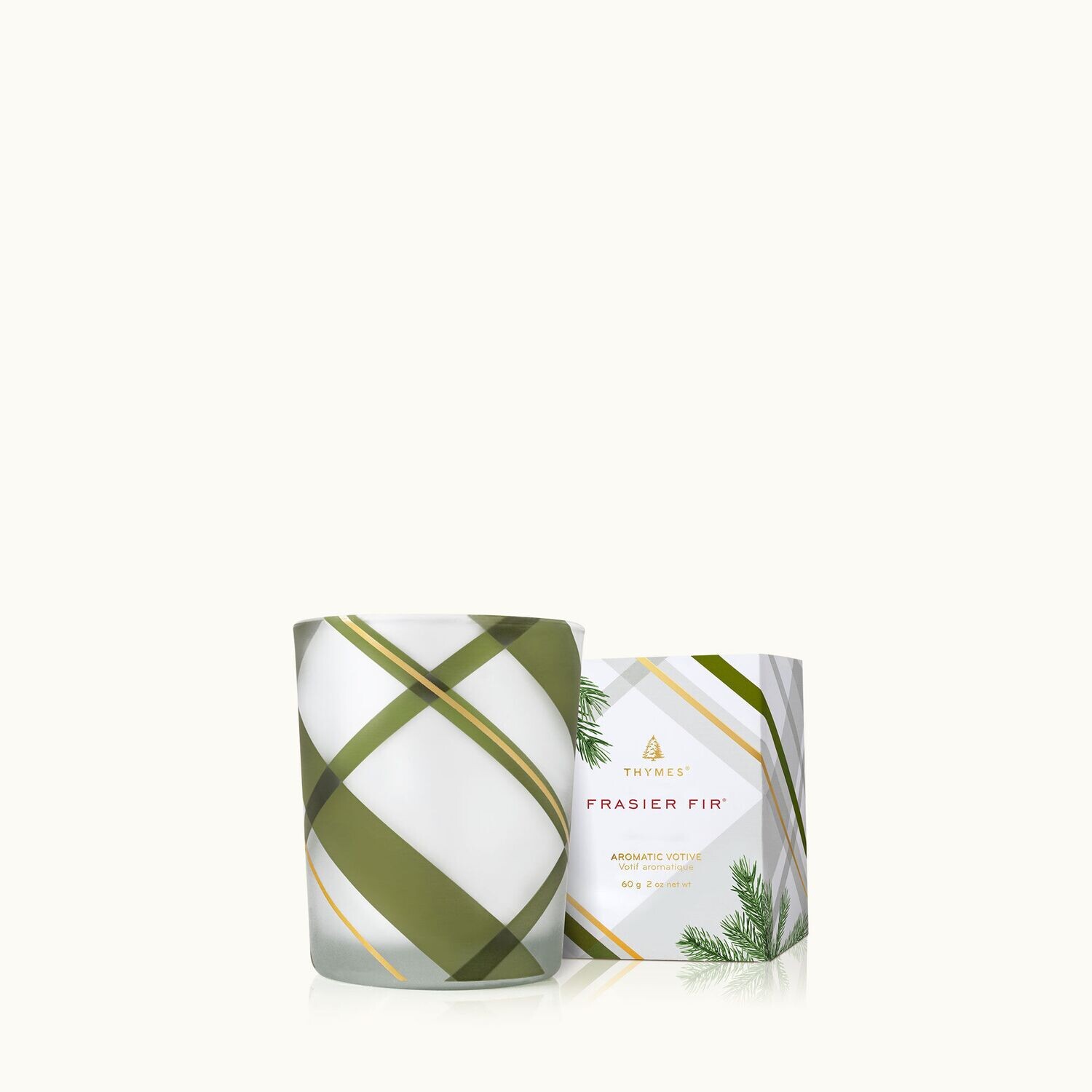 TH Frosted Plaid Votive Candle