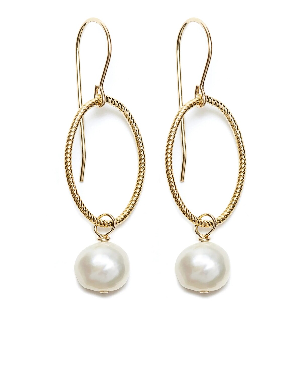ID Annika Gold/White Pearl Earring