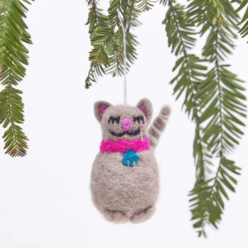 RF Tan Cat Felt Ornament