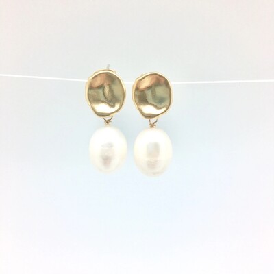 ID Molly White Pearl & Gold Earring
