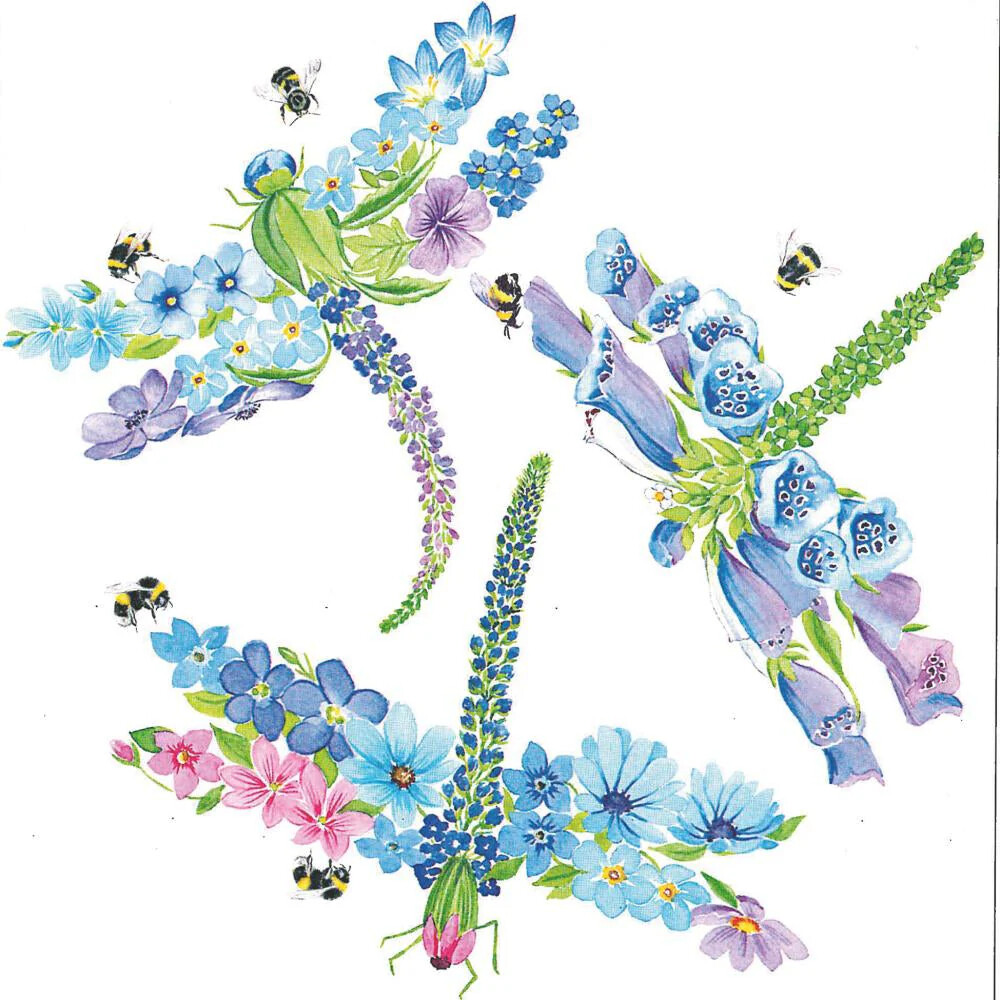 PPD Dragonfly Fleurettes Beverage Napkins