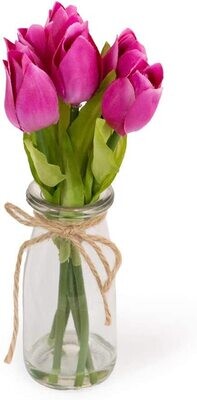BI Fuschia Tulips in Jar