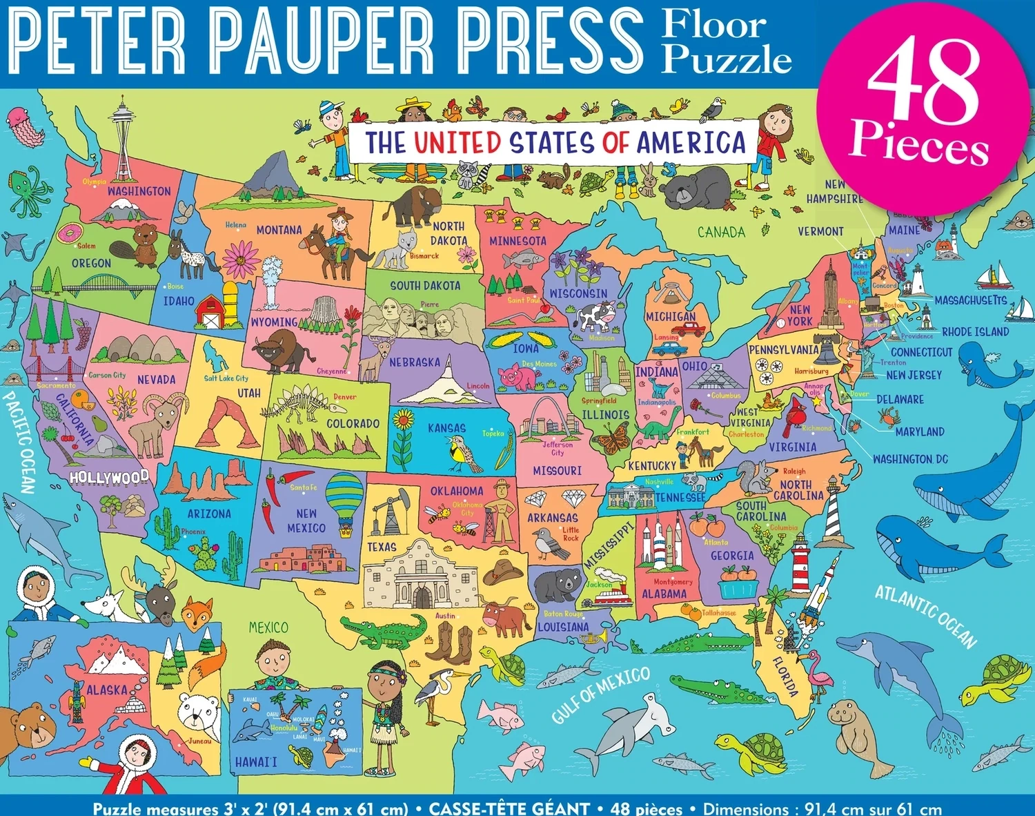 PP USA Map Floor Puzzle