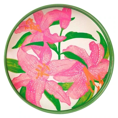 RF Tiger Lilies 15" Round Tray