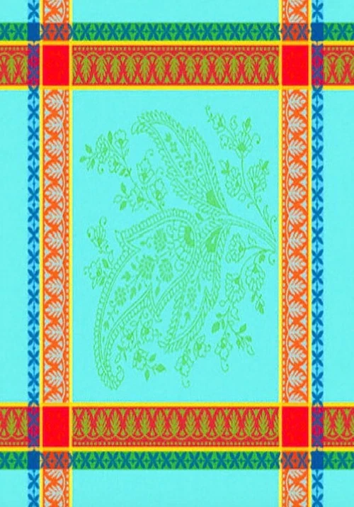 MI Paisley Turquoise Tea Towel
