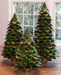 DG Green/Gold Potted Leaf 10&quot; Cone Tree