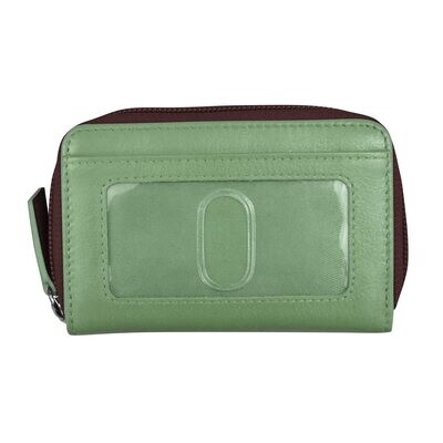 ILI Sage/Eggplant Two Tone Zip Around Pouch
