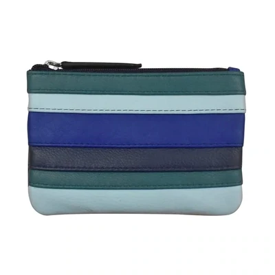 ILI Denim Multi Striped Coin Holder w/Key Ring