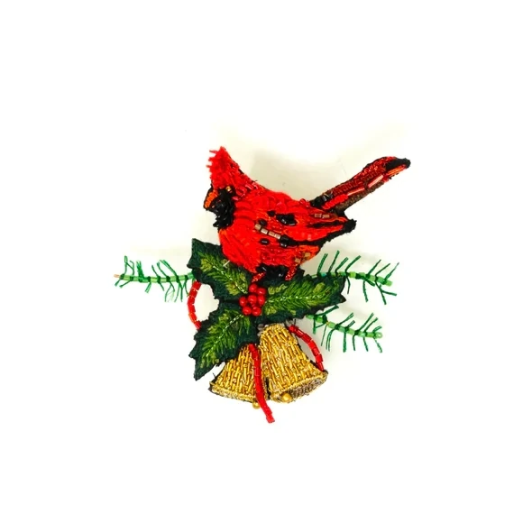 TRO Christmas Cardinal Brooch Pin