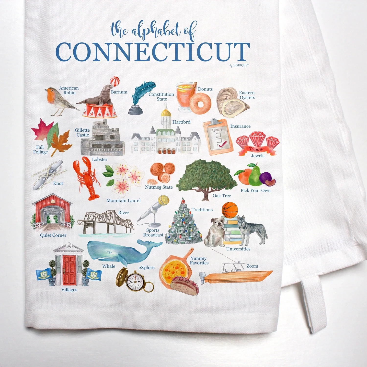 DI The ABC&#39;s of Connecticut Towel