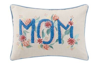 PH Gingham Mom Embroidered Pillow