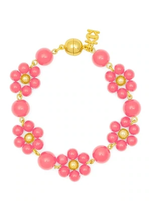 ZE Pink Glassbead Flower Bracelet
