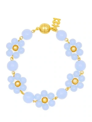 ZE Light Blue Glassbead Flower Bracelet