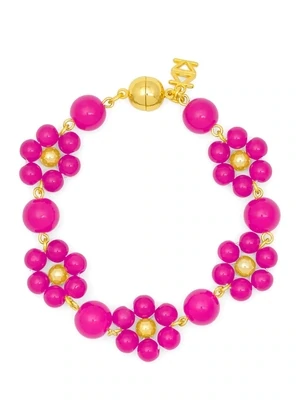 ZE Hot Pink Glassbead Flower Bracelet