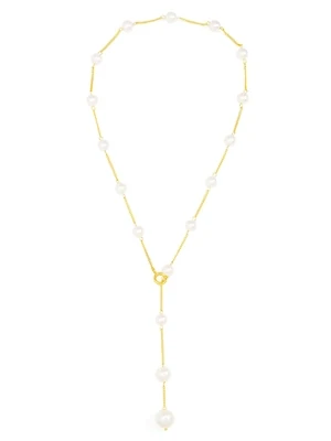 ZE 2 in 1 Pearl Lariat Collar Necklace