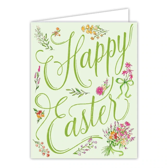 RB Happy Easter Spring Bouquets Greeting Card