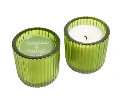 HN Cut Grass 1 Wick Colored Glass Candle