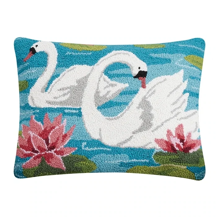 PH Swans with Lotus Flower Hook Pillow