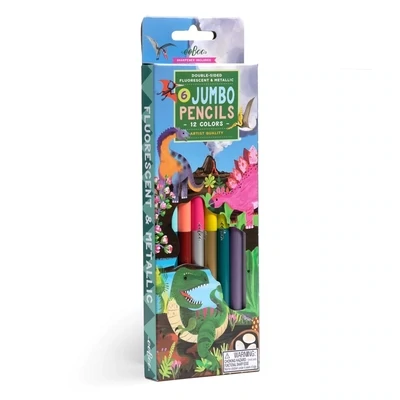 EB Dinosaur 6 Jumbo Double-Sided Pencils