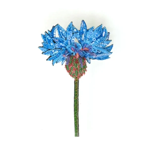 TRO Blue Cornflower Brooch Pin