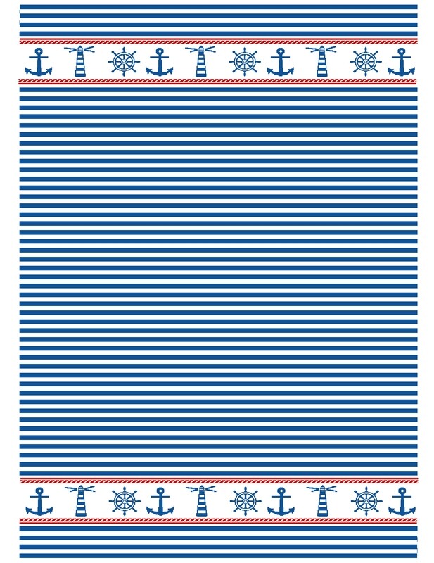 MI Blue Stripe Nautical Tea Towel