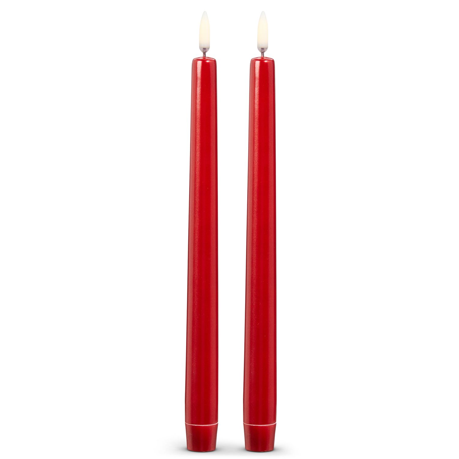 RAZ Metallic Red Taper Candles