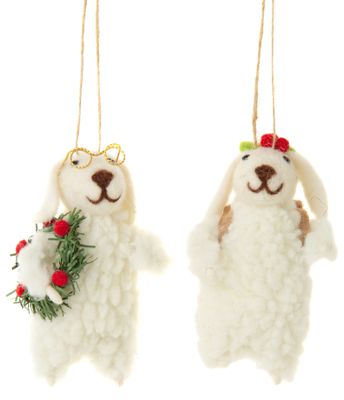 OPT Sheep with Wreath &amp; Backpack Ornament